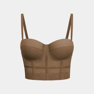 Bustier en maille de luxe avec armatures – Haut transparent ajusté pour femme, idéal pour les occasions spéciales