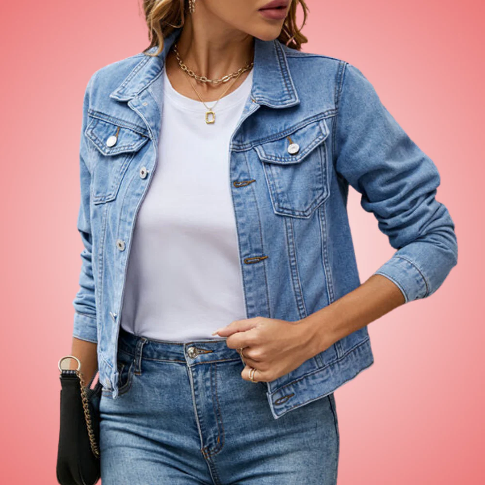 Isabela | Veste en jean à col classique pour l'automne – Image 4