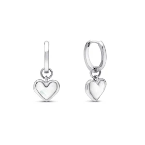 Boucles d'oreilles Huggie en quartz blanc