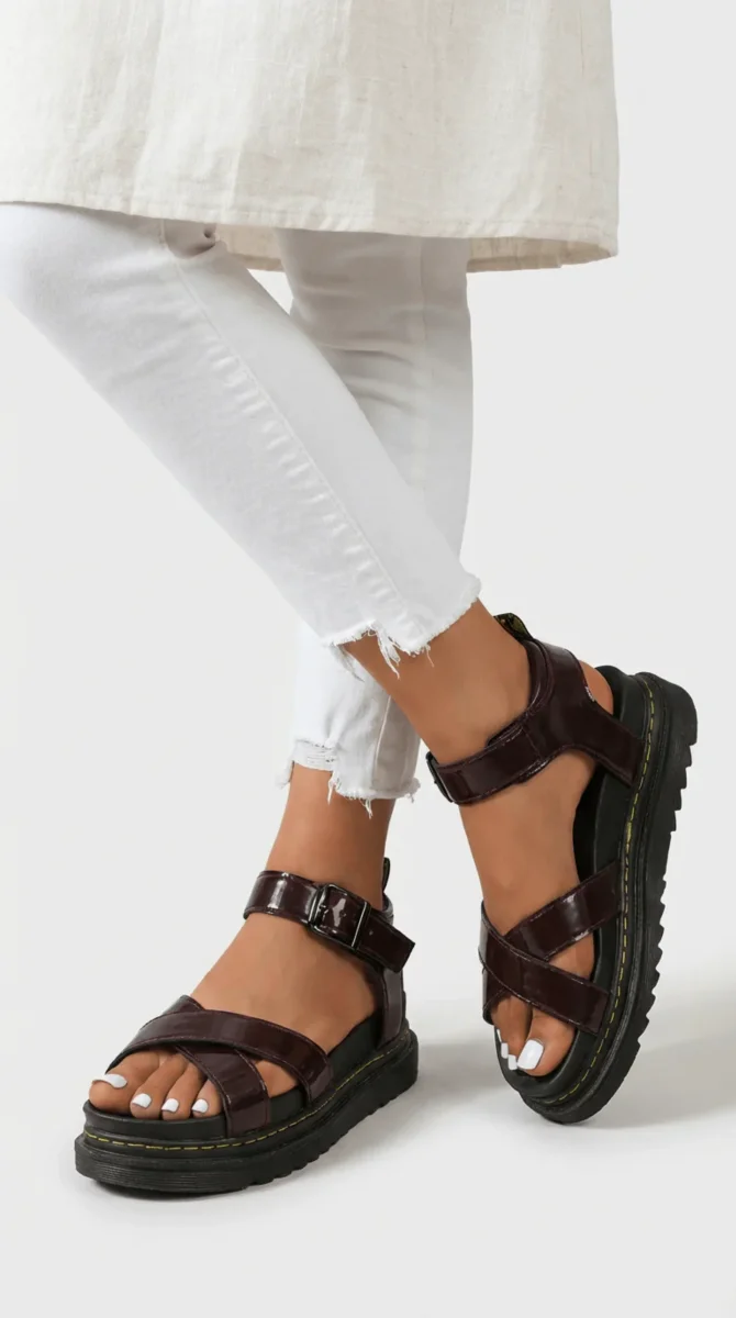 Sandales Femme à Semelle Épaisse avec Brides Croisées – Style Urbain – Image 2