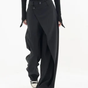 Pantalon large asymétrique pour femme