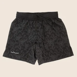 Unisex Dual‑Layer Combination Shorts – Black Paisley