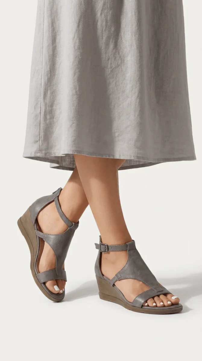 sandale compensée femme à brides – Image 4