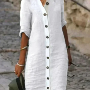 FrenchLou - Robe élégante en coton pour l'automne