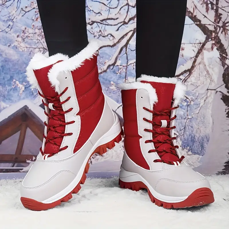 Bottes de neige imperméables pour femmes - Bottes d'hiver isolées avec semelle antidérapante – Image 6