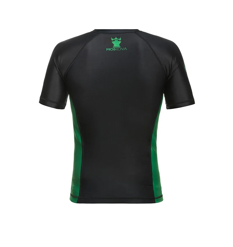 2022 Rashguard Moskova Training Top- Manga Corta- Negro Verde – Image 4