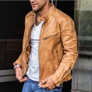 Veste en cuir polyvalente résistante aux intempéries pour hommes - Édition Automne