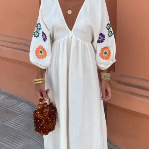 Maëlle™ | Robe Longue Brodée