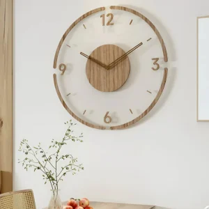 Nock - Grande horloge murale de salon en acrylique et bois