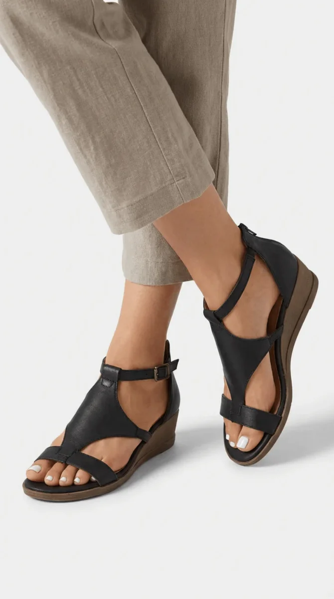 sandale compensée femme à brides – Image 3