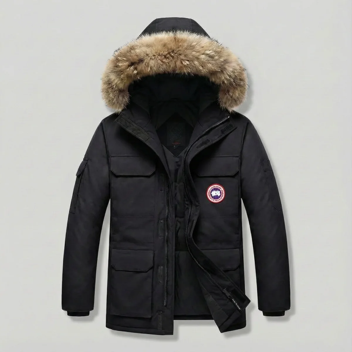 Parka Homme Chaude et Epaisse Veste d'Hiver Confortable avec Capuche en Fourrure – Image 6