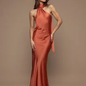 Robe écharpe allure terracotta