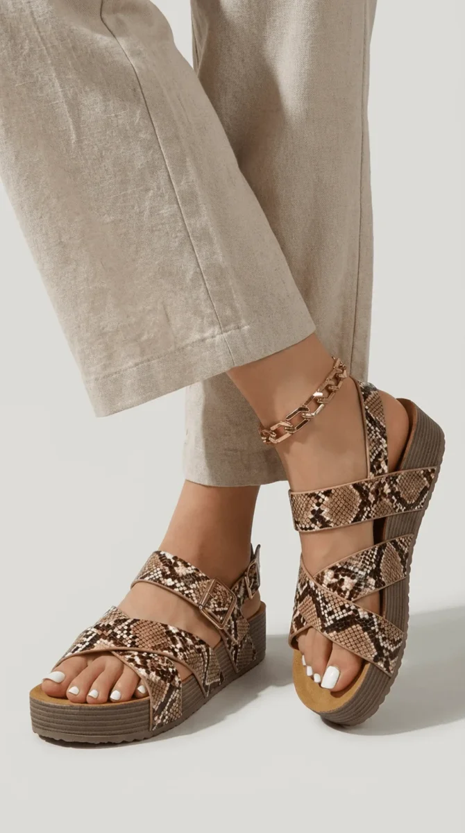 Sandale femme à plateforme à brides croisées – Image 5