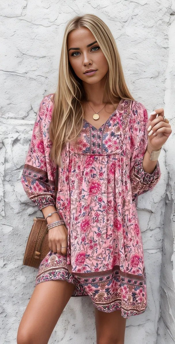 Mignonne mini robe avec col en V