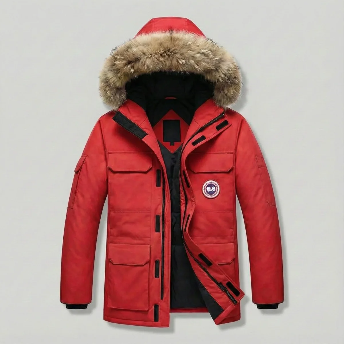 Parka Homme Chaude et Epaisse Veste d'Hiver Confortable avec Capuche en Fourrure – Image 8