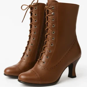 Bottines Rétro à Lacets pour Femme – Élégance Classique & Style Vintage
