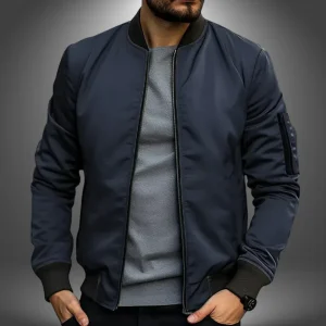 Veste de bombardier légère pour hommes - style coupe-vent décontracté automnal