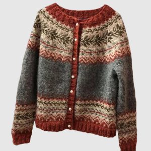 Cardigan Fair Isle Automnal – Tricot Nordique pour Femme