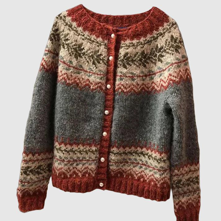 Cardigan Fair Isle Automnal – Tricot Nordique pour Femme – Image 2