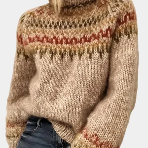 Dames Gebreide Trui met Fair Isle Patroon - Hiver