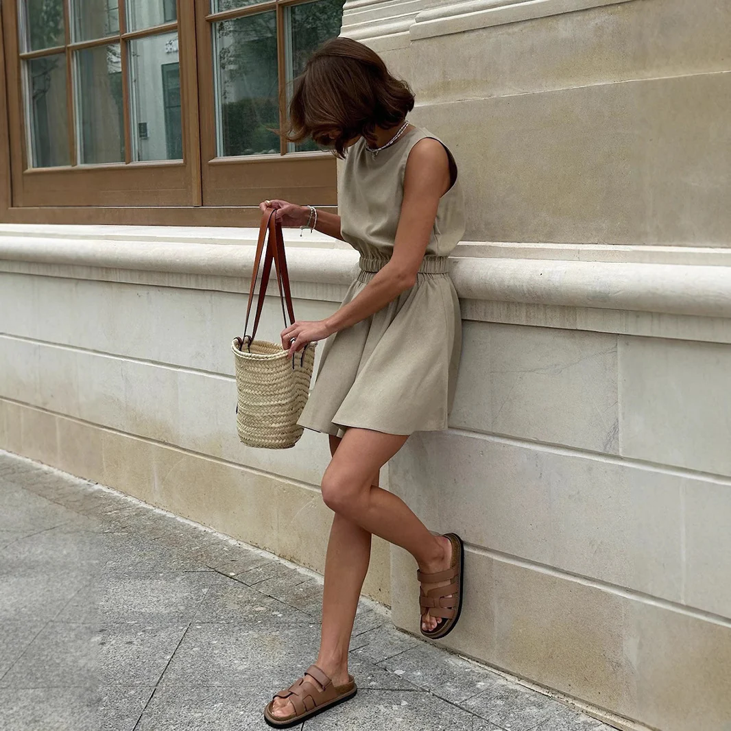 Liora™ – Ensemble Casual Jupe Courte & Haut en Coton‑Lin – Image 3