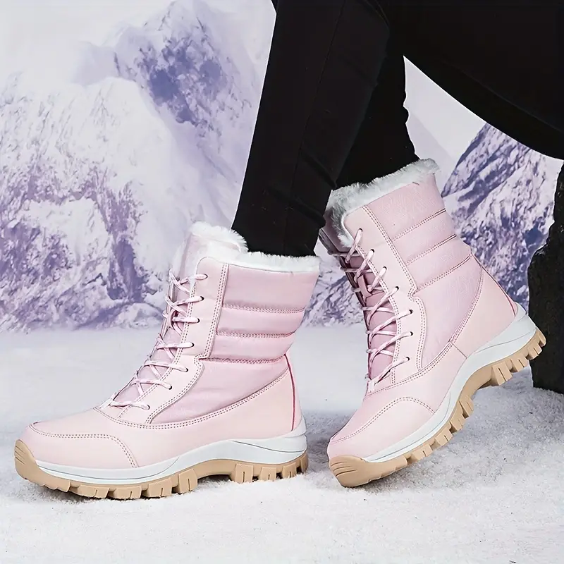 Bottes de neige imperméables pour femmes - Bottes d'hiver isolées avec semelle antidérapante – Image 4