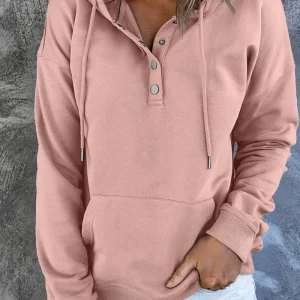 Sweat à capuche basique pour femme, coupe confortable et design sobre