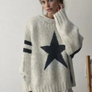 Pull populaire à manches longues et col rond pour l'automne