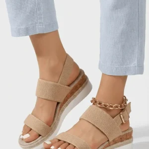Sandale plateforme femme à brides élastiques