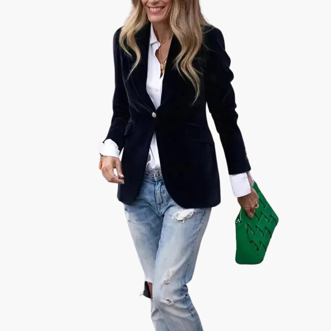 Veste en velours à simple boutonnage pour femme – Image 5