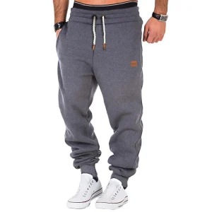 Max Comfort | Pantalon de jogging unicolore pour hommes avec cordon de serrage et taille élastique