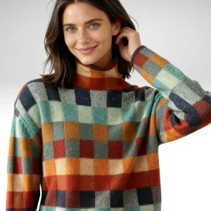 Vanda™ | Pull col roulé patchwork