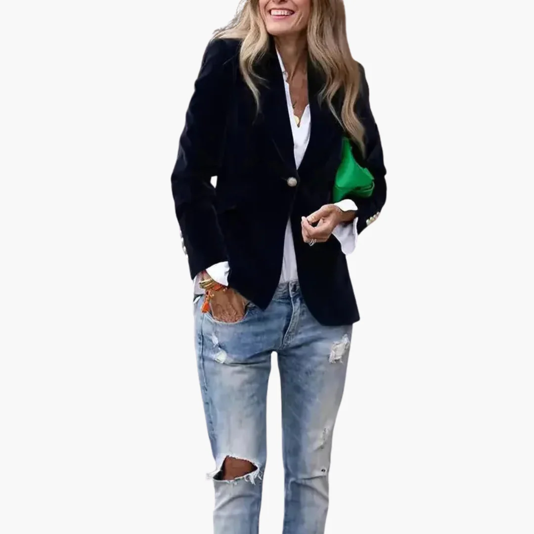 Veste en velours à simple boutonnage pour femme – Image 4