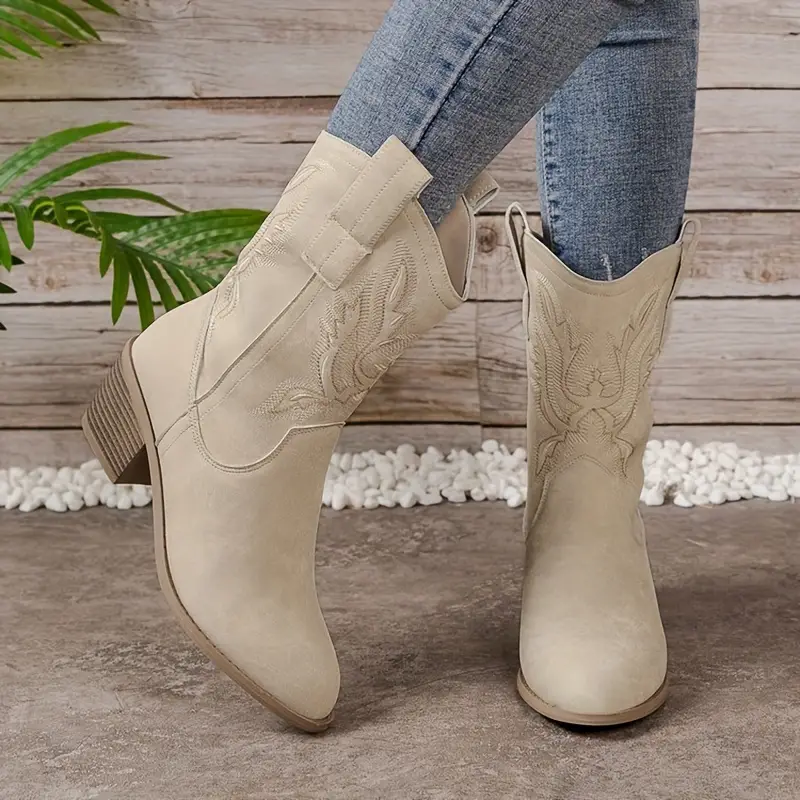 Bottes western en cuir synthétique pour femme – Image 3