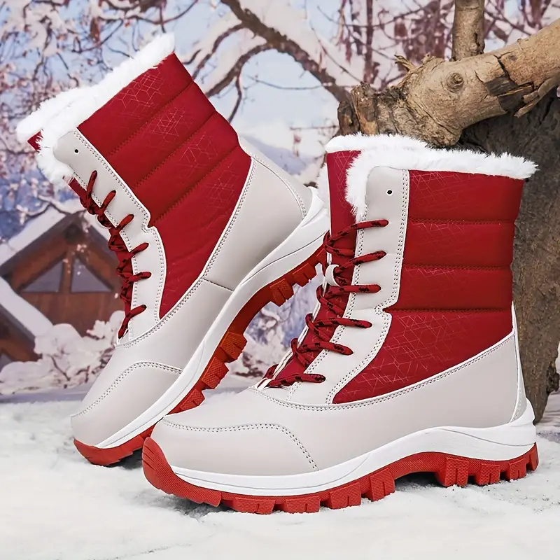 Bottes de neige imperméables pour femmes - Bottes d'hiver isolées avec semelle antidérapante – Image 7