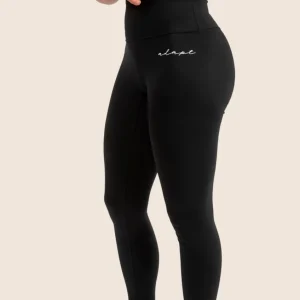 Women’s High‑Waisted Training Leggings – Black Minimal