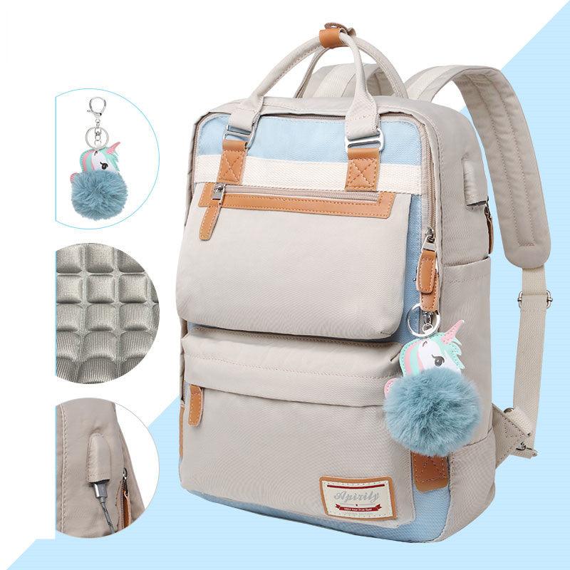 Sac à dos élégant et imperméable pour femmes avec compartiment pour ordinateur portable de 15,6 pouces