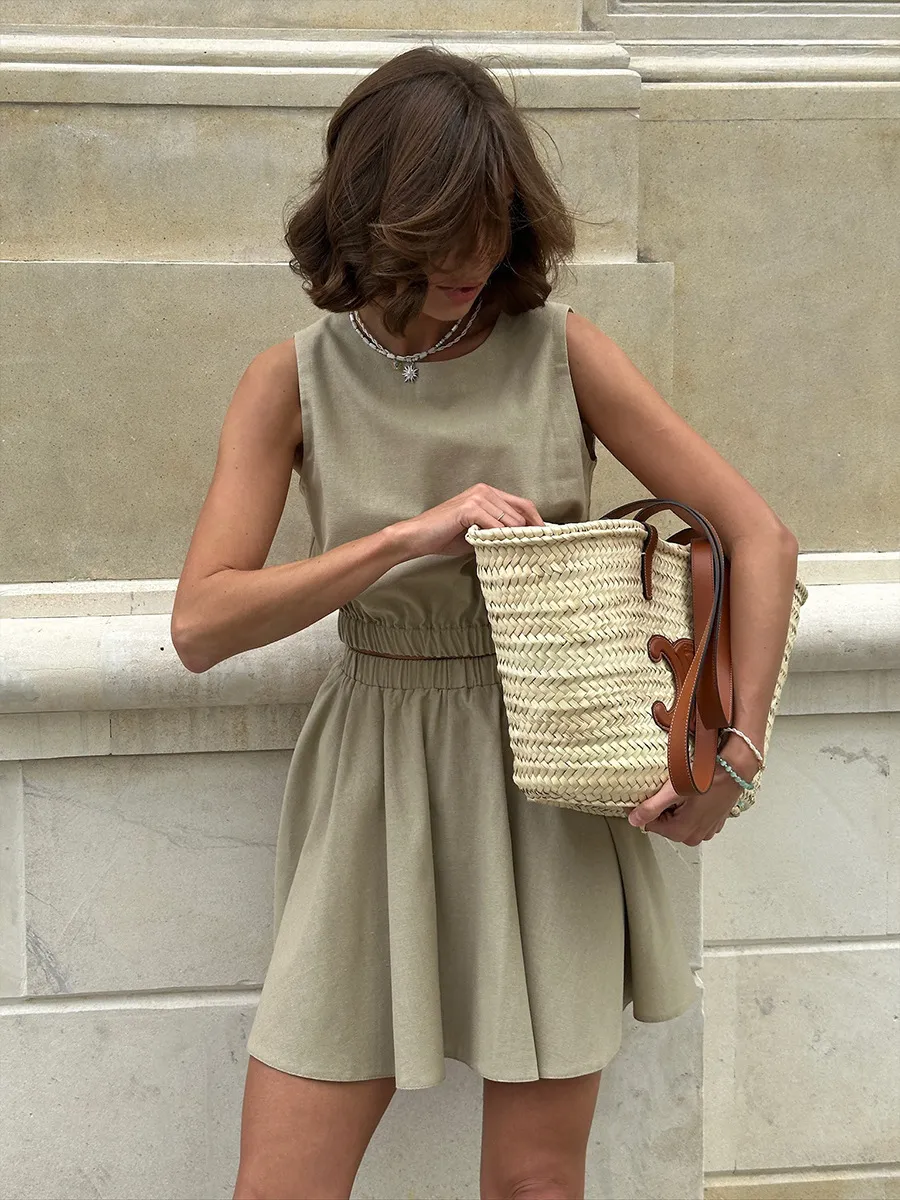 Liora™ – Ensemble Casual Jupe Courte & Haut en Coton‑Lin – Image 6