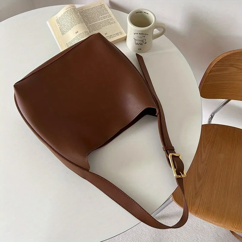 Sac en cuir minimaliste à bandoulière et à bandoulière pour dames – Image 6