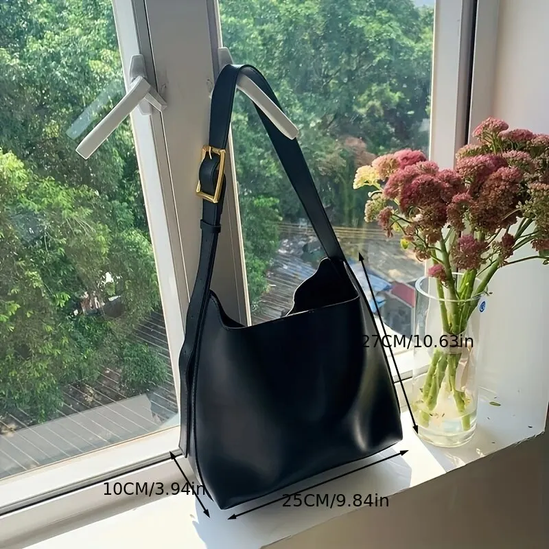 Sac en cuir minimaliste à bandoulière et à bandoulière pour dames – Image 3