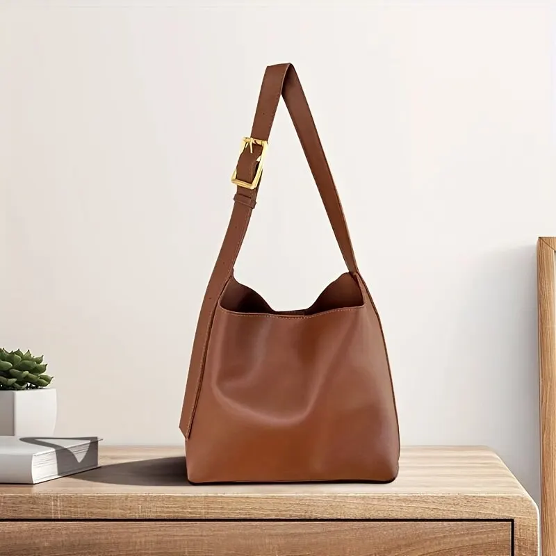 Sac en cuir minimaliste à bandoulière et à bandoulière pour dames – Image 5