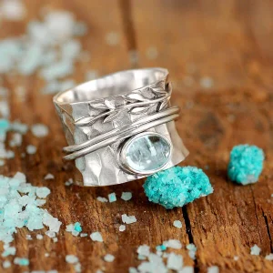 Bague Vintage avec Cristal Encastré en Argent