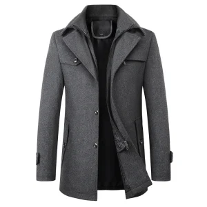 Manteau d'hiver en laine pour hommes