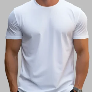 T-shirt blanc pour homme à manches courtes