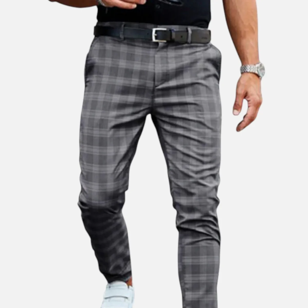 Pantalon à carreaux slim pour homme, longueur cheville – Image 6