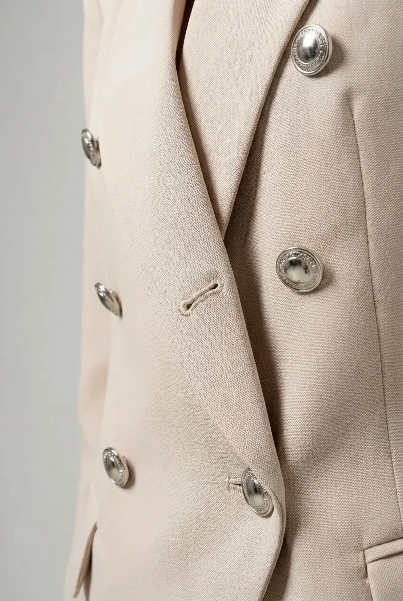 Blazer Double Poitrine Beige – Image 8