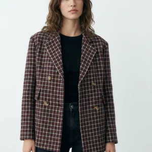 Blazer femme bordeaux et marron, coupe élégante