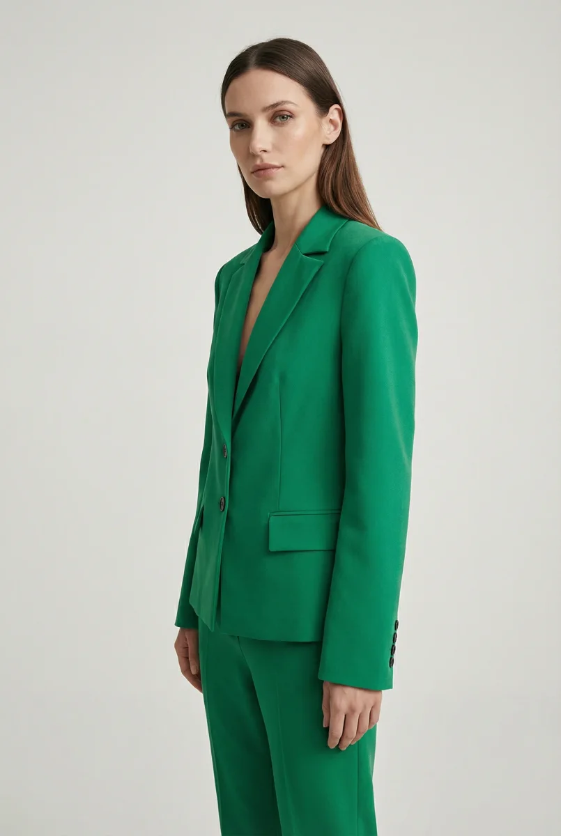 Blazer tailleur ajusté vert émeraude – pièce de costume – Image 3