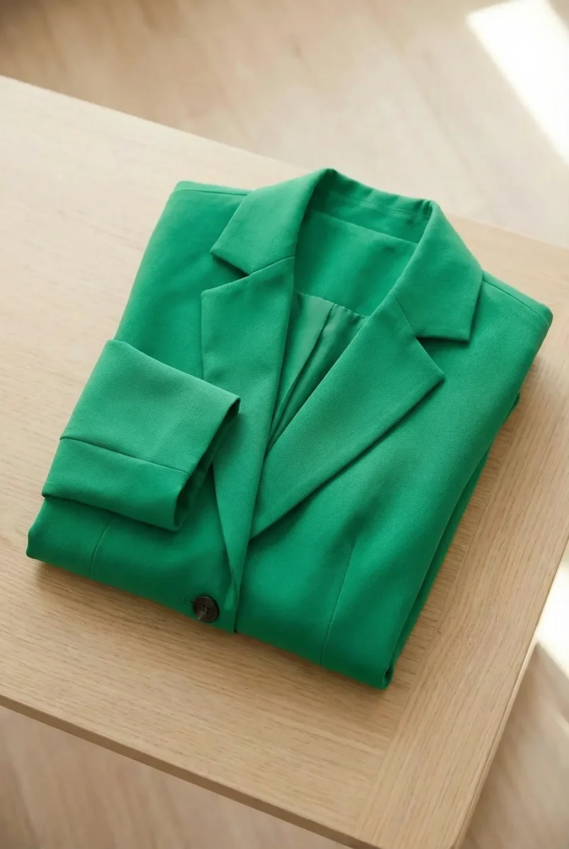 Blazer tailleur ajusté vert émeraude – pièce de costume – Image 8