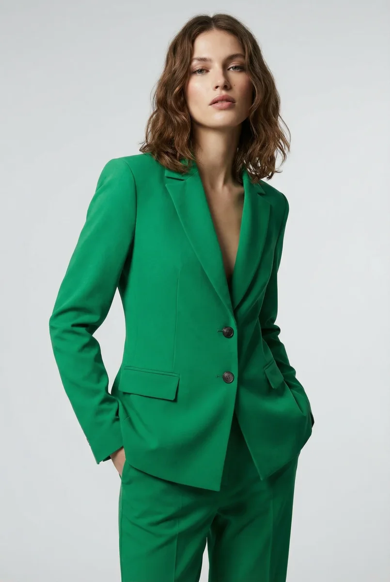 Blazer tailleur ajusté vert émeraude – pièce de costume – Image 5